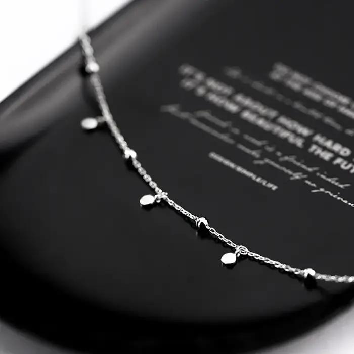 Collier ronde argent avec pompon pour femmes colliers ras du cou occasions spéciales anniversaire mariage fête cérémonie