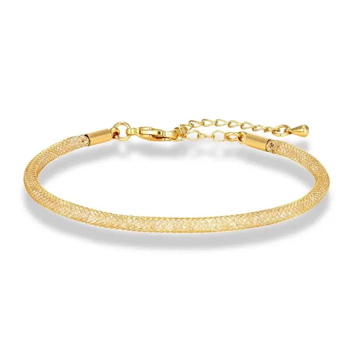 Bracelet ajustable en maille de cristal tendance pour hommes et femmes, en acier inoxydable, tube de
