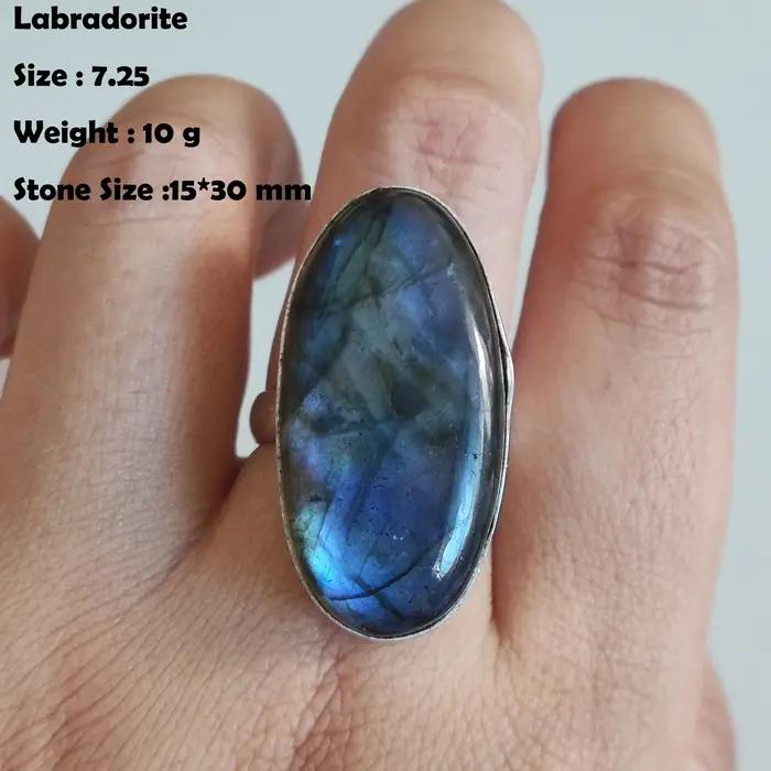 Bague en labradorite véritable, bijoux pour femmes, cadeau