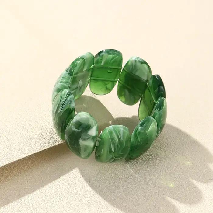 Bracelets fantaisie en résine perlée pour femmes et filles