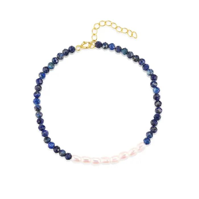 CANNER – Bracelet en pierre bleue et or pour femmes, en argent Sterling 925, minimaliste, boucles d'