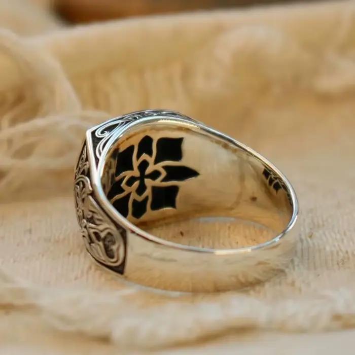 Bague trèfle à quatre feuilles en argent thaïlandais Vintage pour hommes, personnalité polyvalente, croix, cœur, motif d'herbe, bijoux de doigt réglables