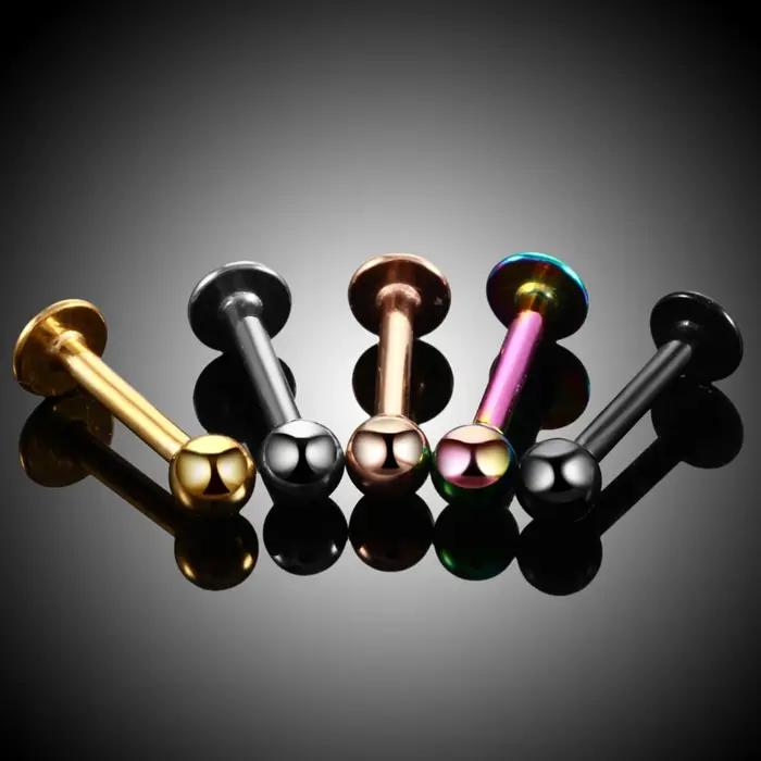 10 pièces/lot acier 16G Tragus Helix barre 3mm boule Labret lèvre