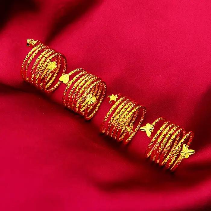 Bague à fleurs en spirale de dubaï pour femmes brésiliennes