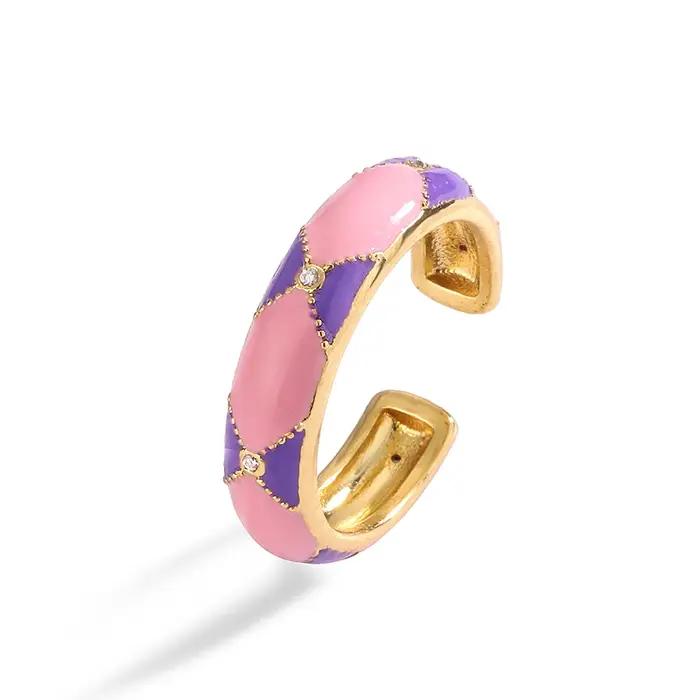 Bagues en laiton plaqué or 18 carats pour femmes