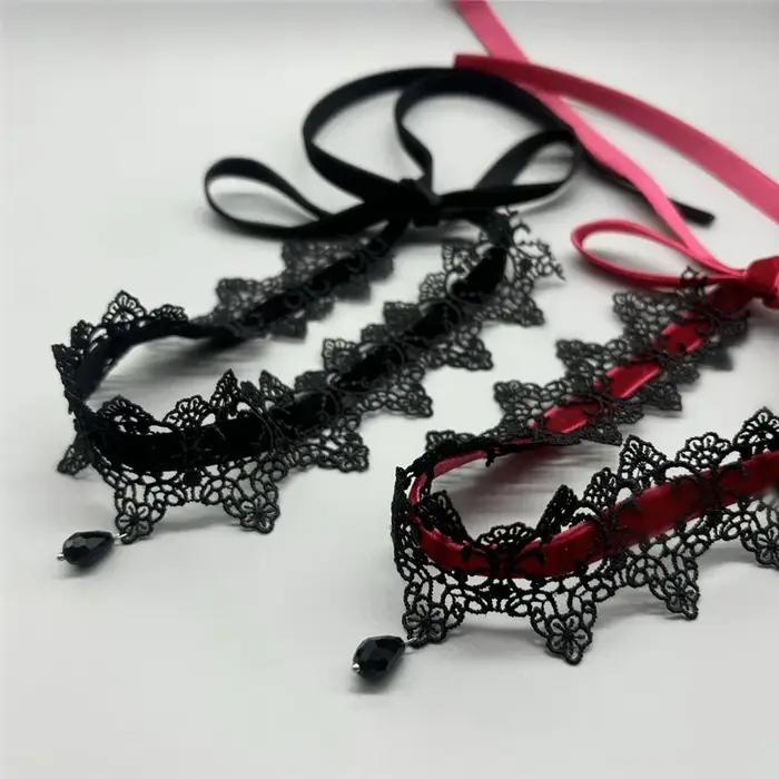 Collier ras du cou gothique en velours pour femmes