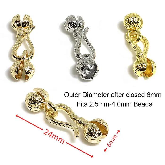 Fermoirs à crochet en cuivre V-REX pour bracelet et collier fabrication de bijoux 3 pièces blanc bleu rouge pour perles occasions spéciales