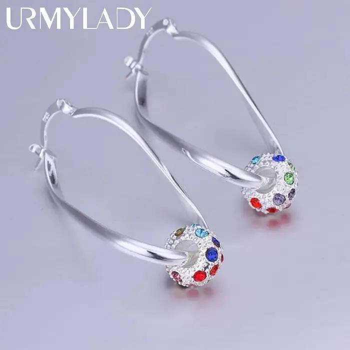 Boucle d'oreille en argent 925, fiançailles élégante, colorée, noble, beaux bijoux à la mode, prix d