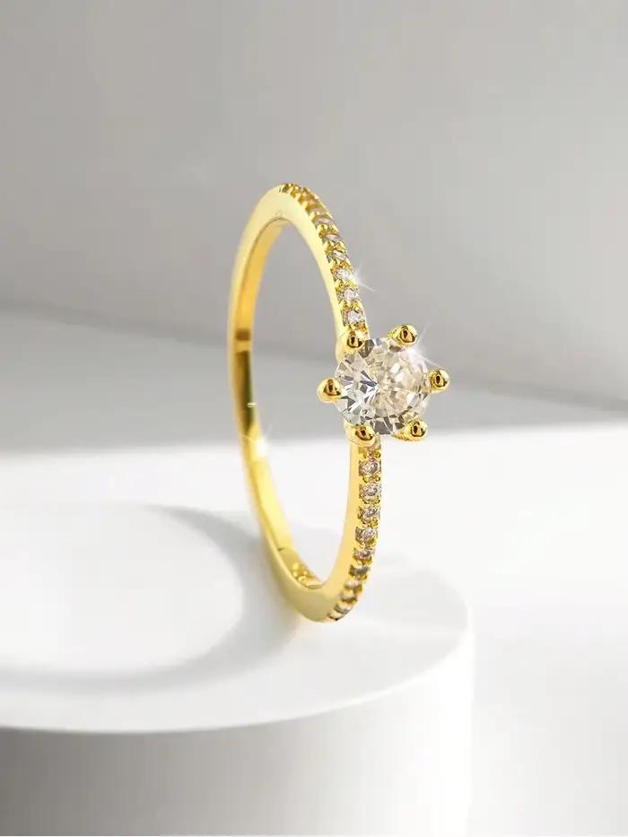 Bague en argent sterling 925 sertie de zirconium pour femmes engagement mariage alliance de mariage elegant zirconium brillant