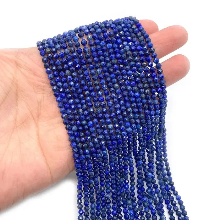 Perles Rondes en Pierre Naturelle de Lapis Lazuli