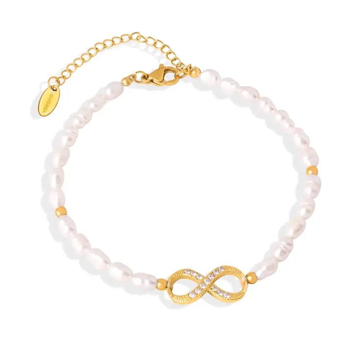 Magnifique bracelet jonc pour femme plaqué or n° 8 bijoux de luxe en cuivre pour mariage et banquet