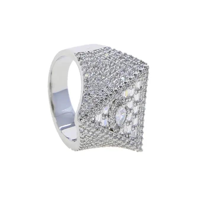 Bague maçonnique IlluminSauEye en plaqué or 18 carats avec zircone cubique pour hommes styles hip-hop rock tracker de sommeil humeur