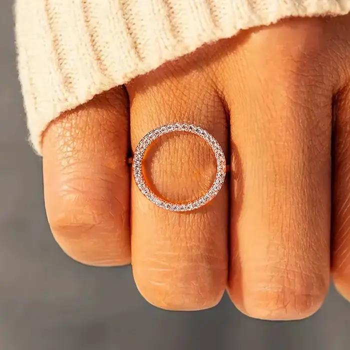Huitan – bague ronde creuse pour femmes