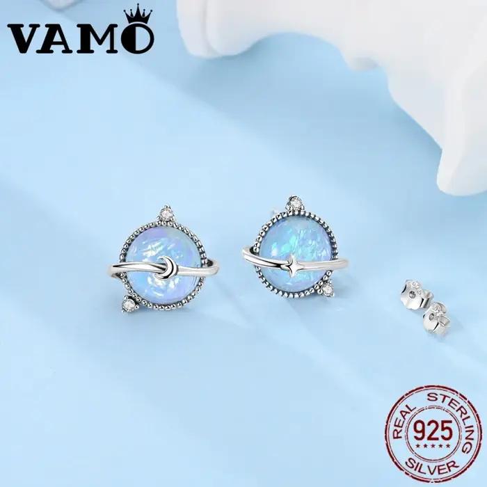 VAMO – boucles d'oreilles en argent Sterling 925 pour femmes
