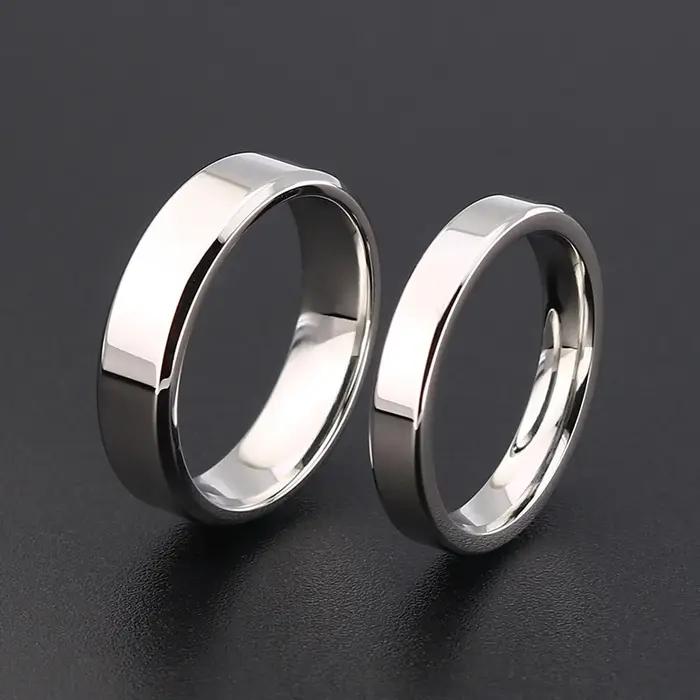 Bagues en acier inoxydable de 4mm 6mm 8mm de large, hautement poli, nouvelle mode classique et génér