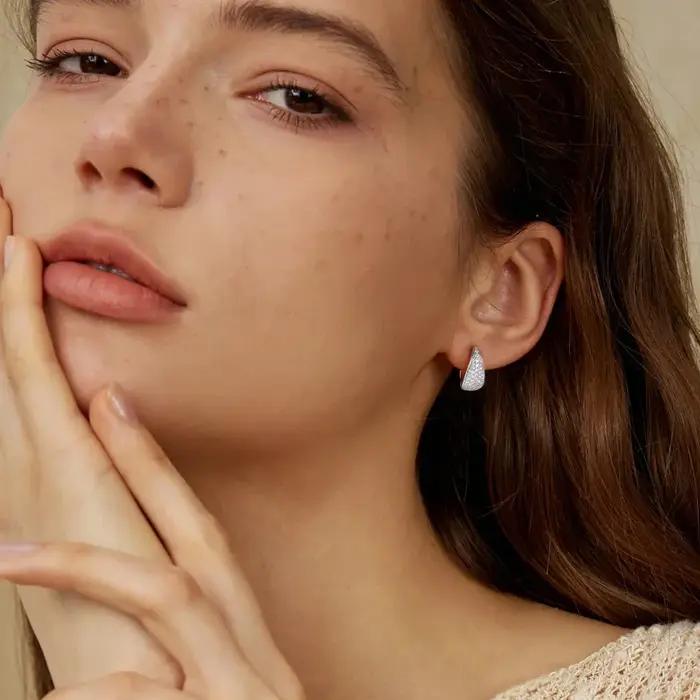 Boucles d'oreilles Moissanite couleur D pour femmes