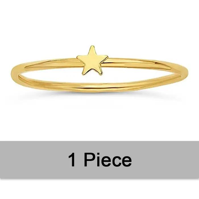 Bague empilable étoile 3,5 mm en or rempli 14K, bijoux dorés bohèmes, bague minimaliste pour phalang