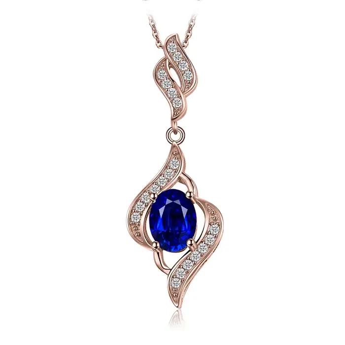 LARANCE JewelryPalace boucles d'oreilles en pierres précieuses pendentif bague en argent Sterling 925 plaqué or Rose jaune 14 carats bijoux pour femmes