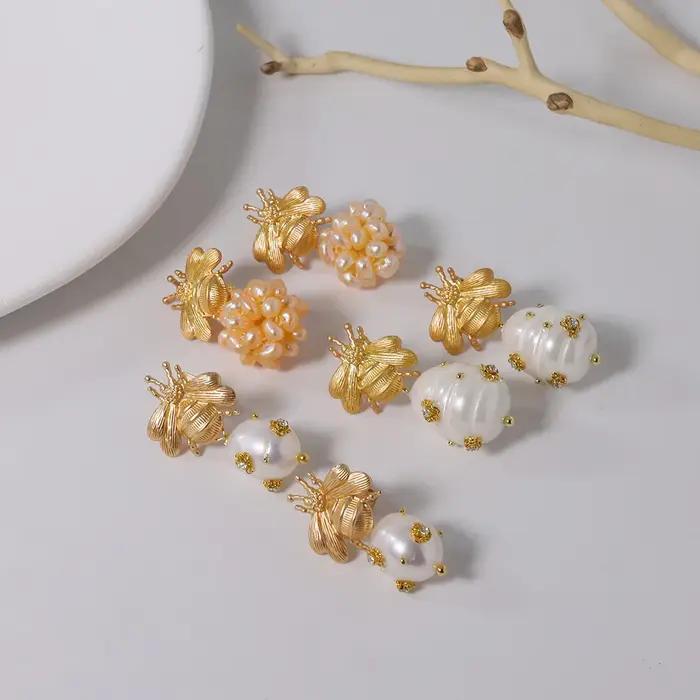 Boucles d'oreilles en perles d'eau douce naturelles