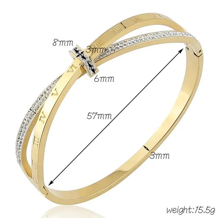 Nouveaux bracelets en acier inoxydable avec cristaux