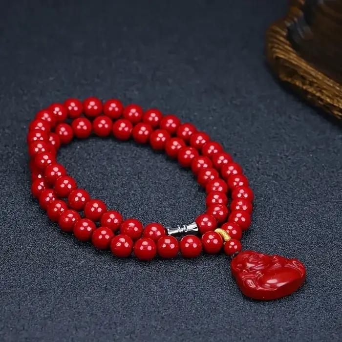 Collier pendentif cinabre, modèle polyvalent à la mode, nouveau