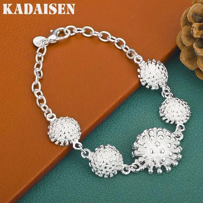 Bracelet en argent Sterling 925 avec cinq coraux pour femmes