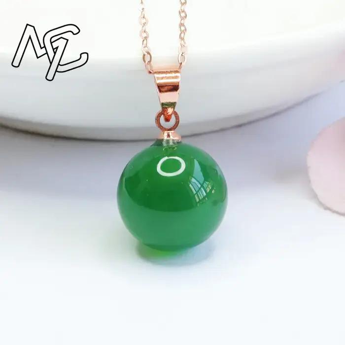 Pendentif en argent S925 avec jade naturel véritable