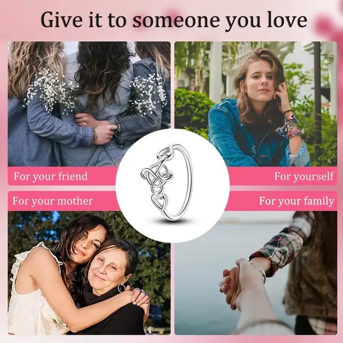 Bague en argent sterling 925 sertie de nœud celtique pour femmes et filles occasions spéciales traditionnellement unique