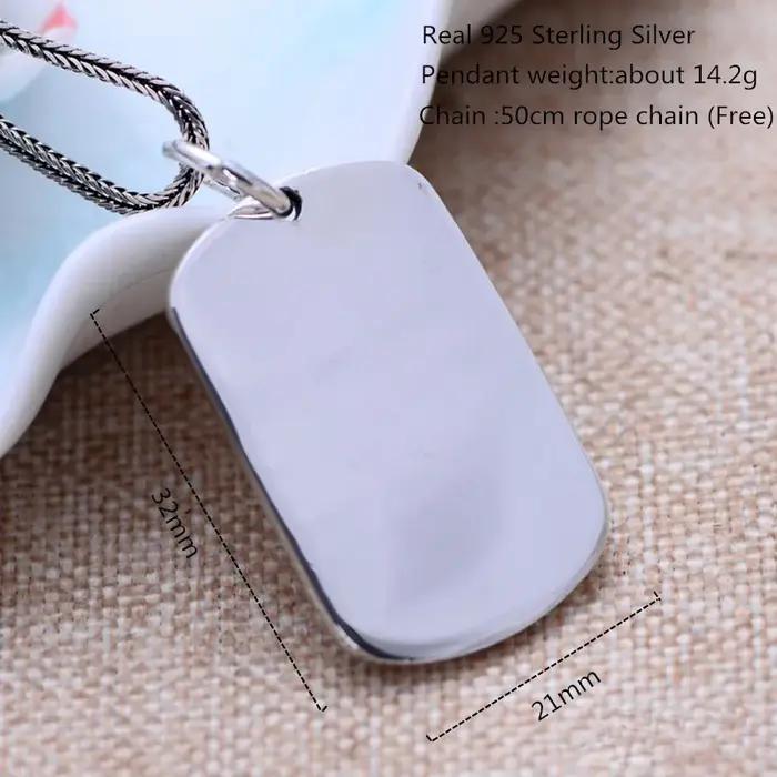 Buyee-Grand collier pendentif en argent regardé 925 pour homme, lingot plat lisse et léger, collier
