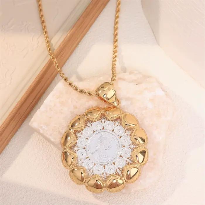 Collier motif Napoléon plaqué or pour femme bijoux marocains rétro élégants occasions spéciales