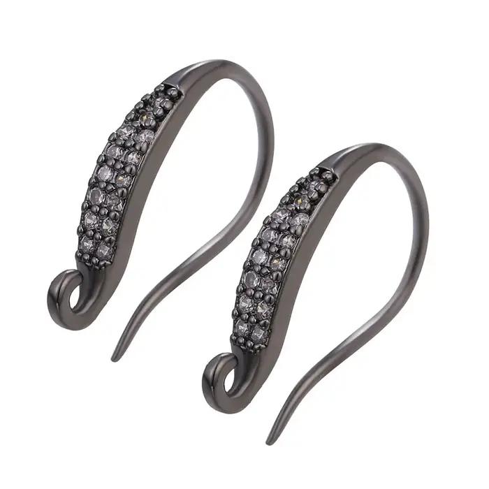 Juya boucles d'oreilles crochet cuivre avec Zircon or boucle d'oreille accessoires pour la fabrication de bijoux à la
