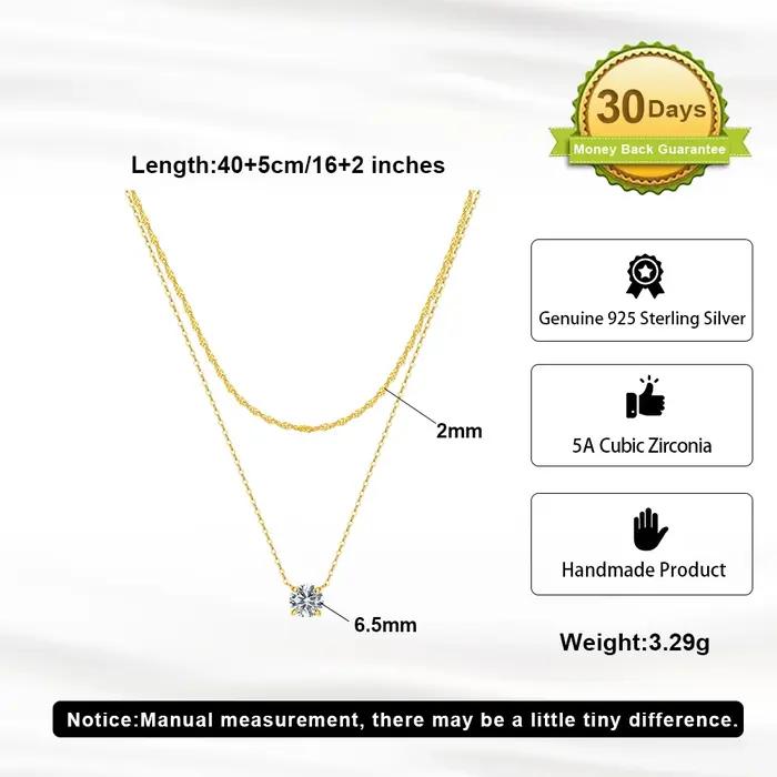 KISS MANDY – collier à chaîne superposée délicate en argent Sterling 925