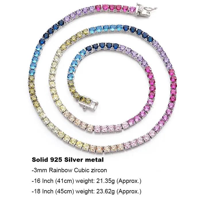 YLMyself – collier de Tennis en argent Sterling 925