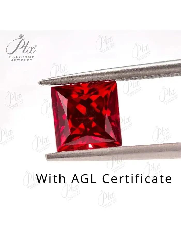 Bague en pierre de rubis de laboratoire, couleur rouge rubis, qualité supérieure, prix de gros, roug