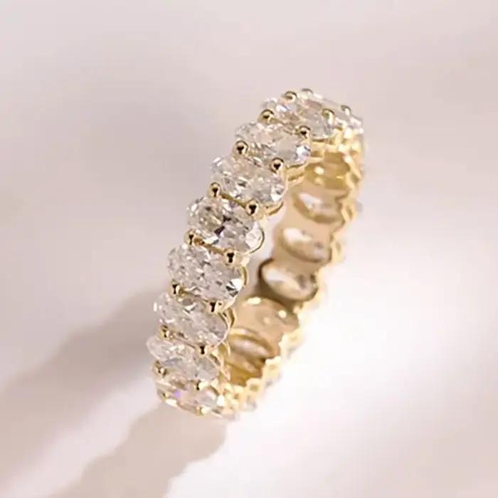 Bague d'éternité en moissanite certifiée Lnngy