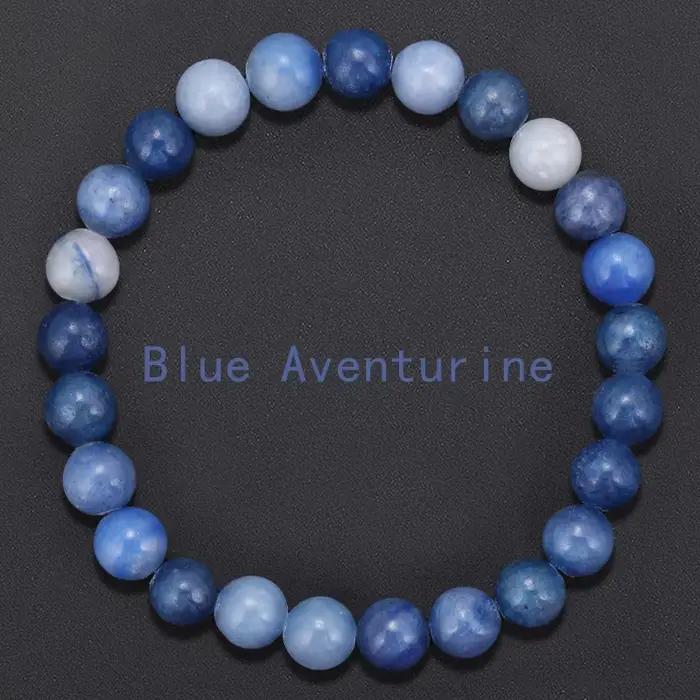 Bracelet Aventurine bleue naturelle pour femmes et hommes design méduse protection énergétique bijoux océan élégance sophistiquée occassions spéciales