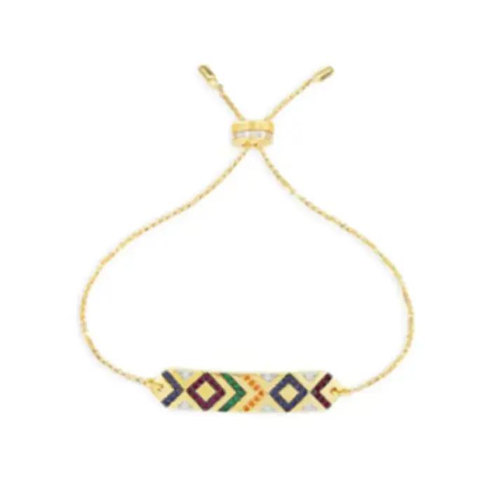 Collier et bracelet ajustables ethniques style tribal exotique coloré rétro à rayures, design avancé