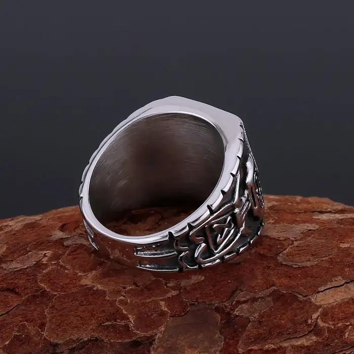 Bague Nordique Myenson Odin Valknut Raven Huginn Muninn