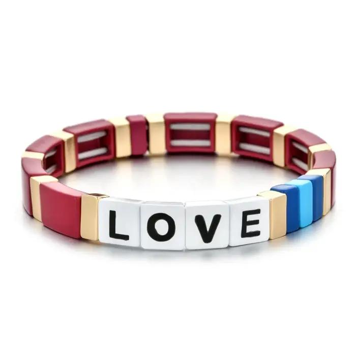 Bracelet à carreaux personnalisé pour femme