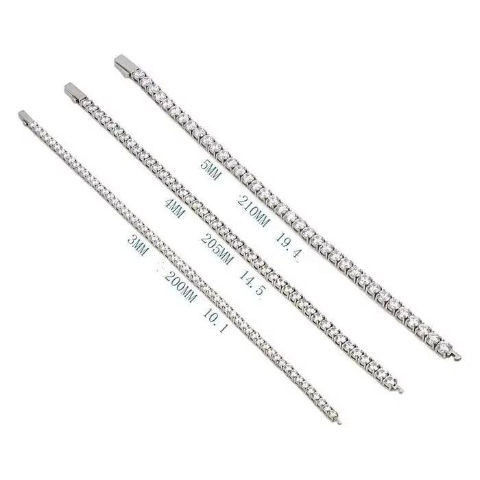 Bracelet en acier avec chaîne tennis entièrement sertie de diamants