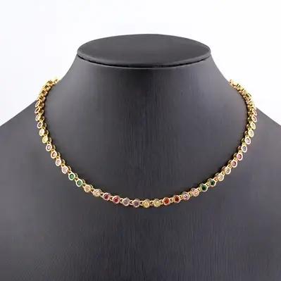 Nidin Ins offre spéciale Sexy tour de cou glacé Tennis chaîne collier pour femmes de luxe cubique Zi