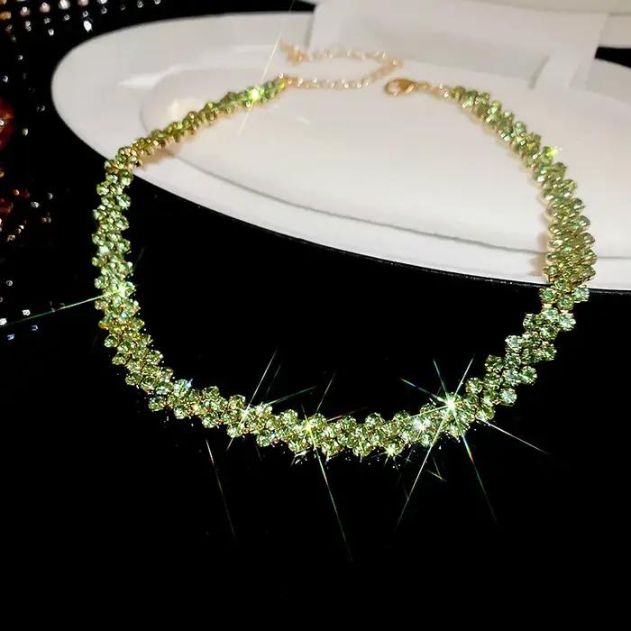 Collier Ras du Cou en Strass Brillants pour Femme