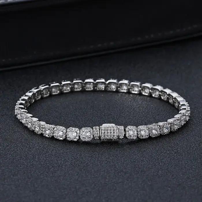 Bracelet chaîne de Tennis glacé de 5mm