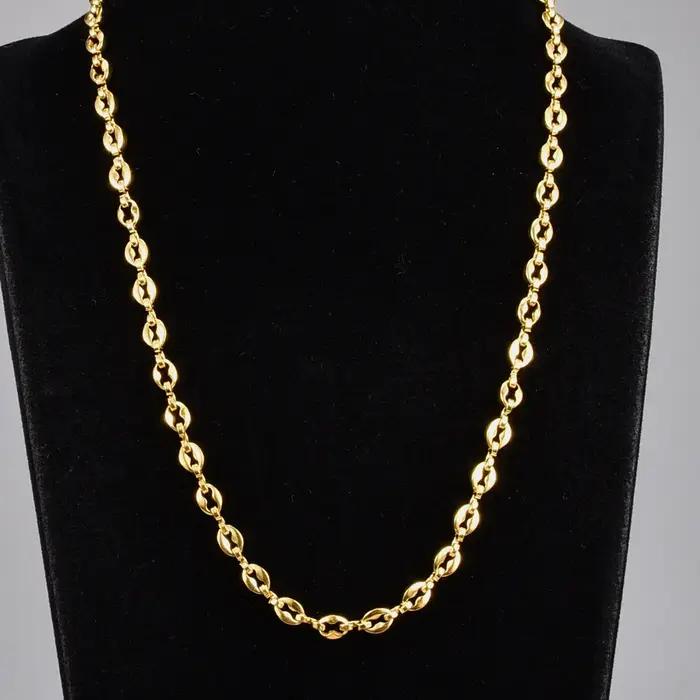 Collier ovale en grains de café
