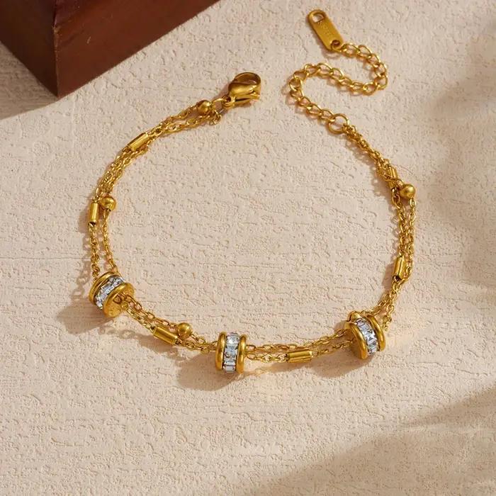 GANEMLY – Bracelet à breloques en forme de fleurs noires classiques pour femmes, chaîne de main tend