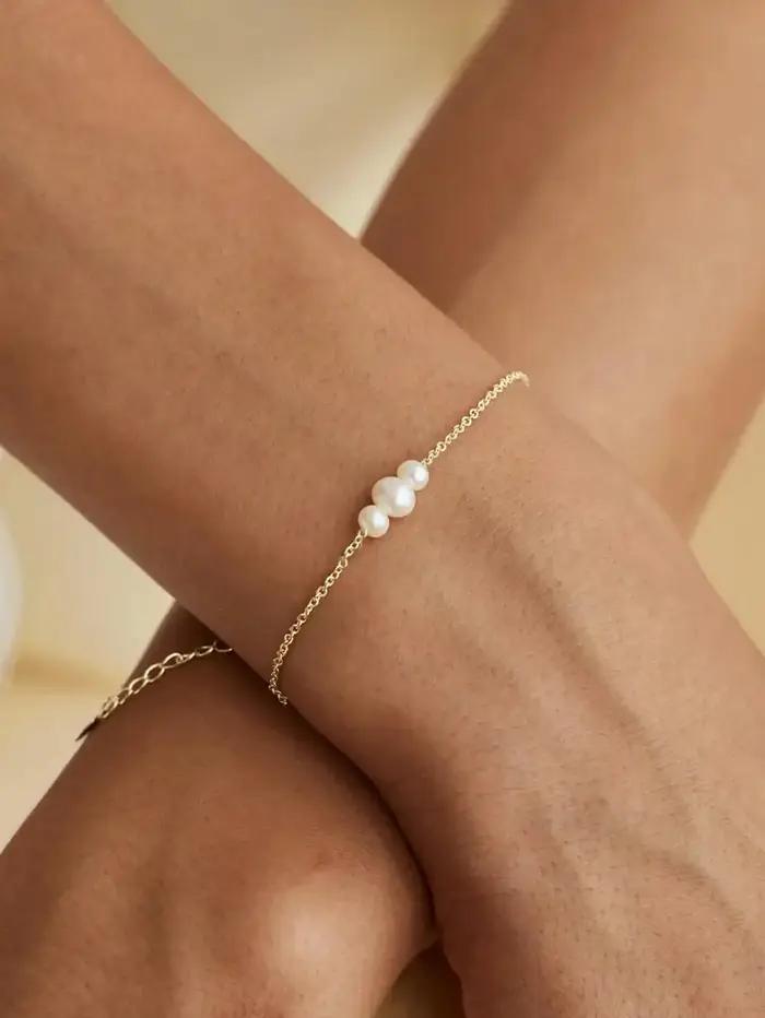 Bracelet à breloques en Imitation de perles pour femmes et filles