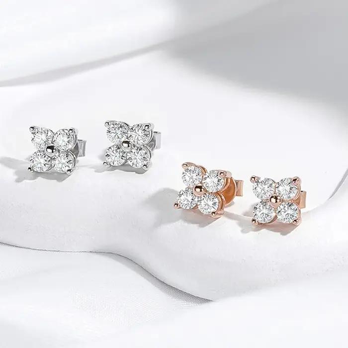 Smyoe-Boucles d'Oreilles en Moissnaite pour Femme