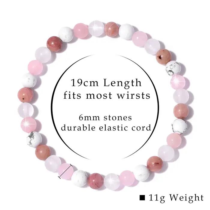 Bracelet en pierre de cristal naturel pour homme et femme, bijoux tendance, perles de guérison, Rhod