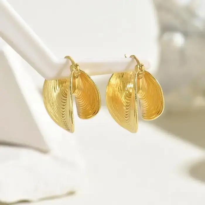 Boucles d'oreilles géométriques uniques à rayures irrégulières pour femmes