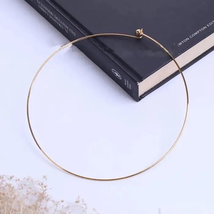 Collier rond en acier inoxydable 304 avec boule parfaite embout or argent bijoux fait main pour femmes hommes occasions spéciales